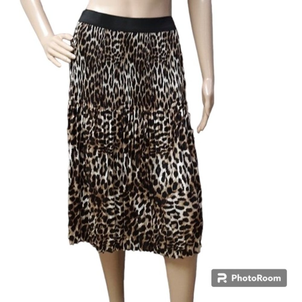 International Concepts Midi Skirt Ribbed Knit Animal Print Pull On Plus Size 2X
